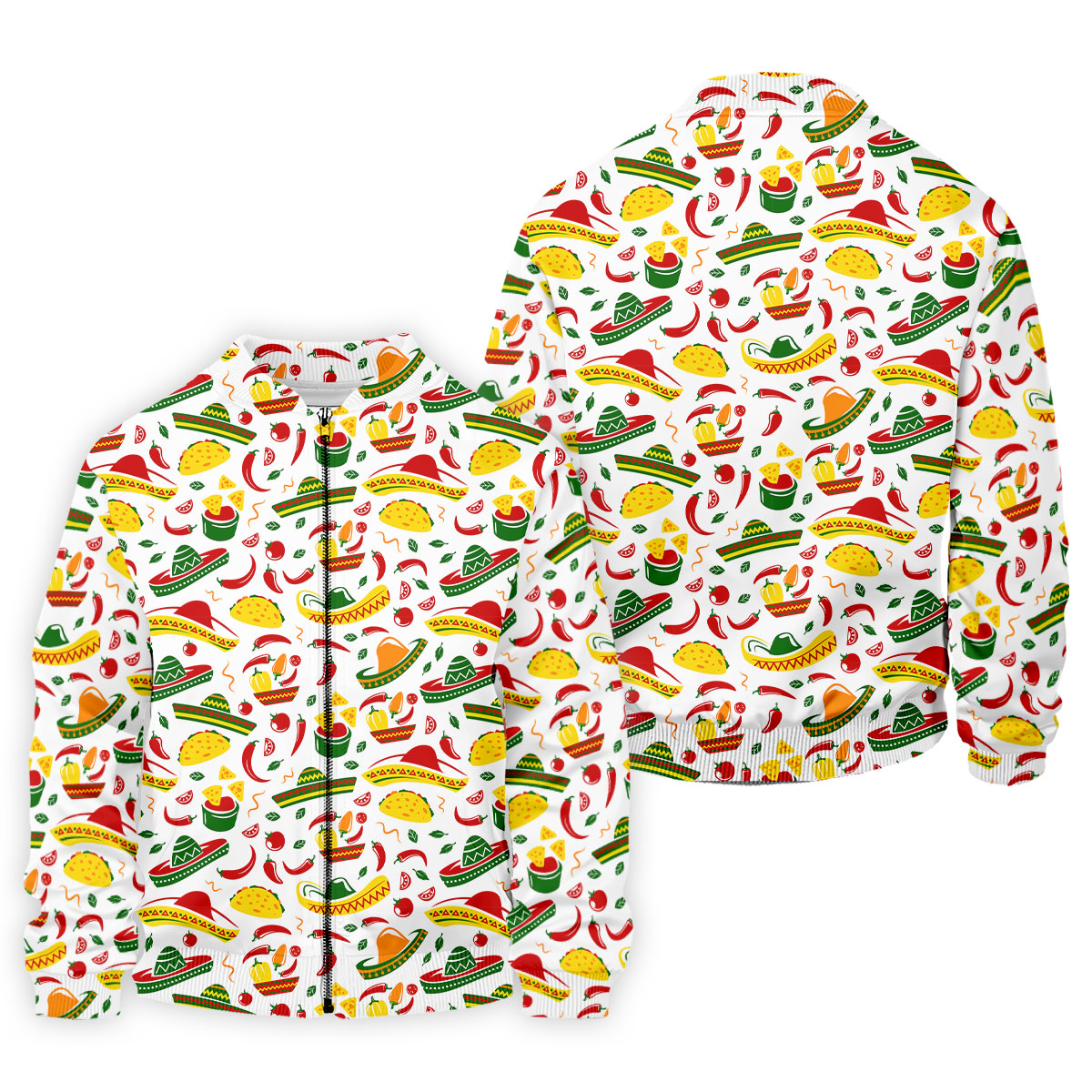 Mexican Fiesta Seamless Pattern Golf Tops For Men, Cinco De Mayo Celebration Golf Shirts For Men