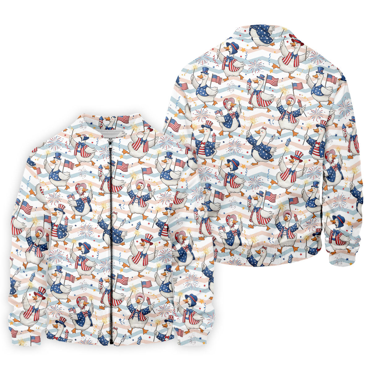 Patriotic Duck American Flag Fireworks Polo Shirt, Mens Golf Polo, Golf Shirts For Men