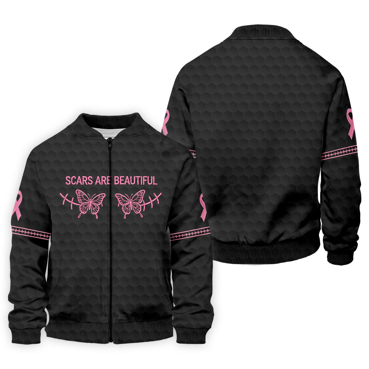Scars Are Beautiful Ribbon Breast Cancer Polo Shirt, Men's Golf Shirt, Mens Golf Polo
