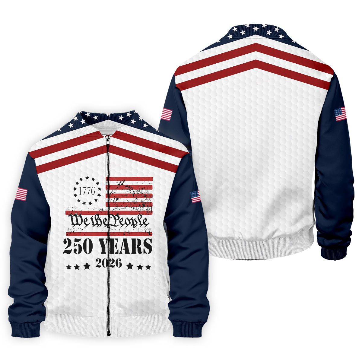 We The People 250 Years US Flag Golf Shirt, Patriotic 4th Of July Golf Shirts For Men