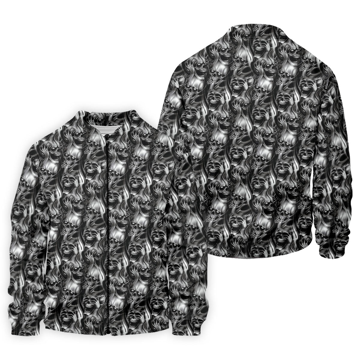 Dark Grim Reaper Skull Pattern Golf Polo Shirt, Mens Golf Polo, Golf Apparel For Men