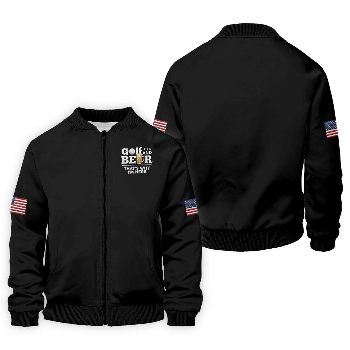Golf And Beer That's Why I'm Here 250 Years US Flag Golf Shirt, Patriotic 4th Of July Golf Shirts For Men
