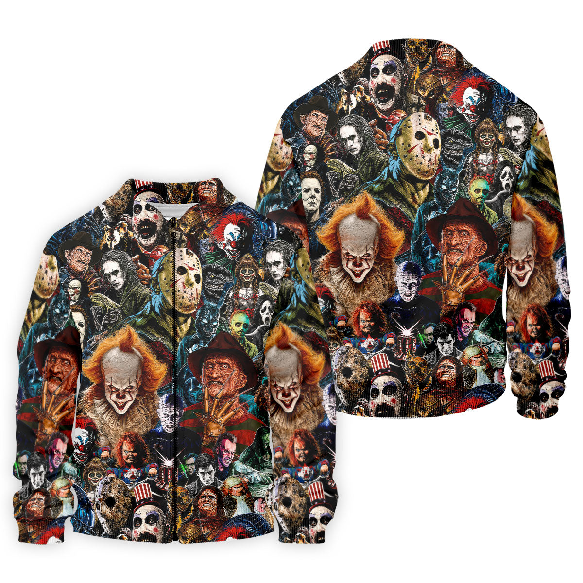 Iconic Horror Character Legends Collage Golf Polo Shirt, Mens Golf Shirts, Printed Golf Shirts