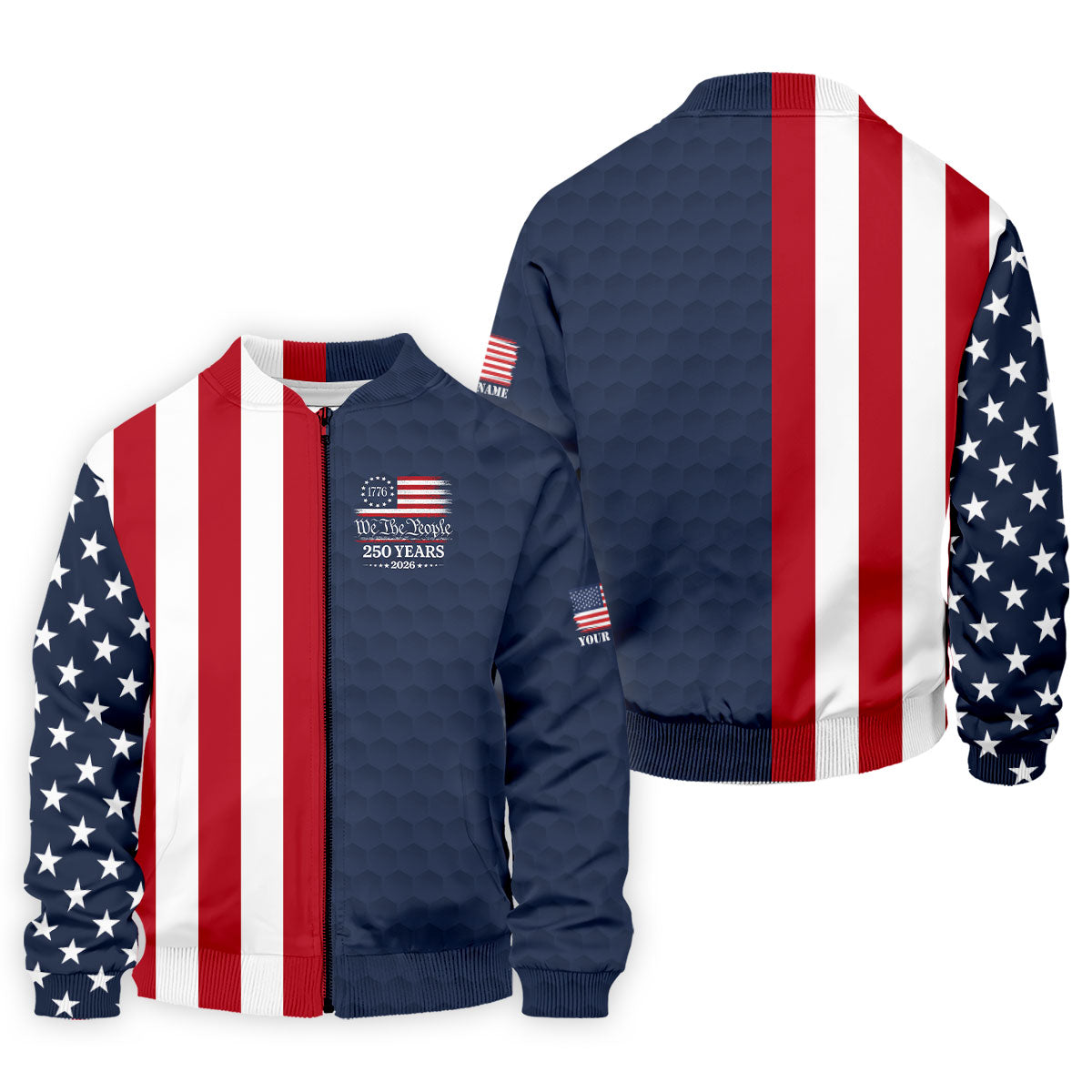 We The People Golf Ball Pattern 250 Years Patriotic 4th Of July US Flag Golf Shirts For Men
