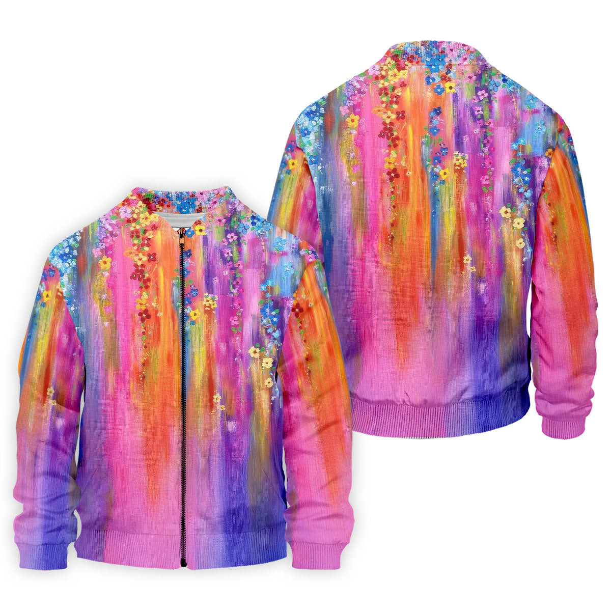 Colorful Abstract Floral Painting Golf Polo, Golf Tops For Men, Golfing Apparel