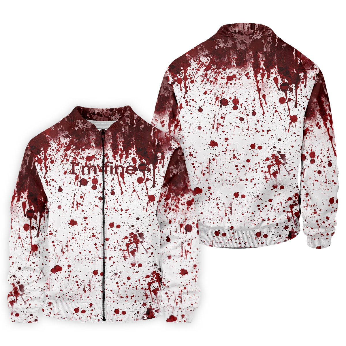 I'm Fine Bloody Splatter Halloween Golf Polo Shirt for Men, Mens Golf Shirts, Golf Apparel For Men