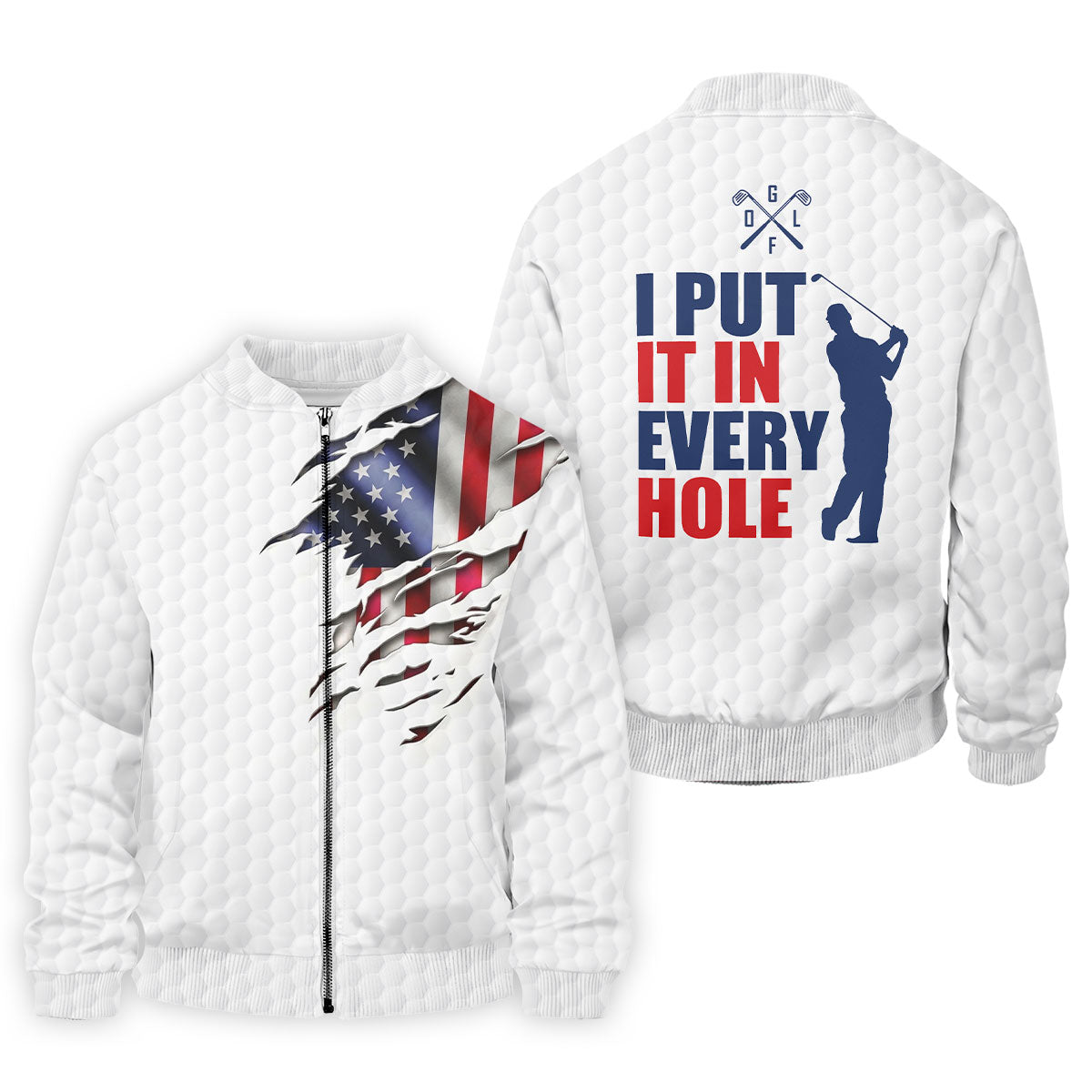 I Put It In Every Hole Ripped American Flag 250 Patriotic Golf Shirt, 4th Of July Golf Shirts For Men