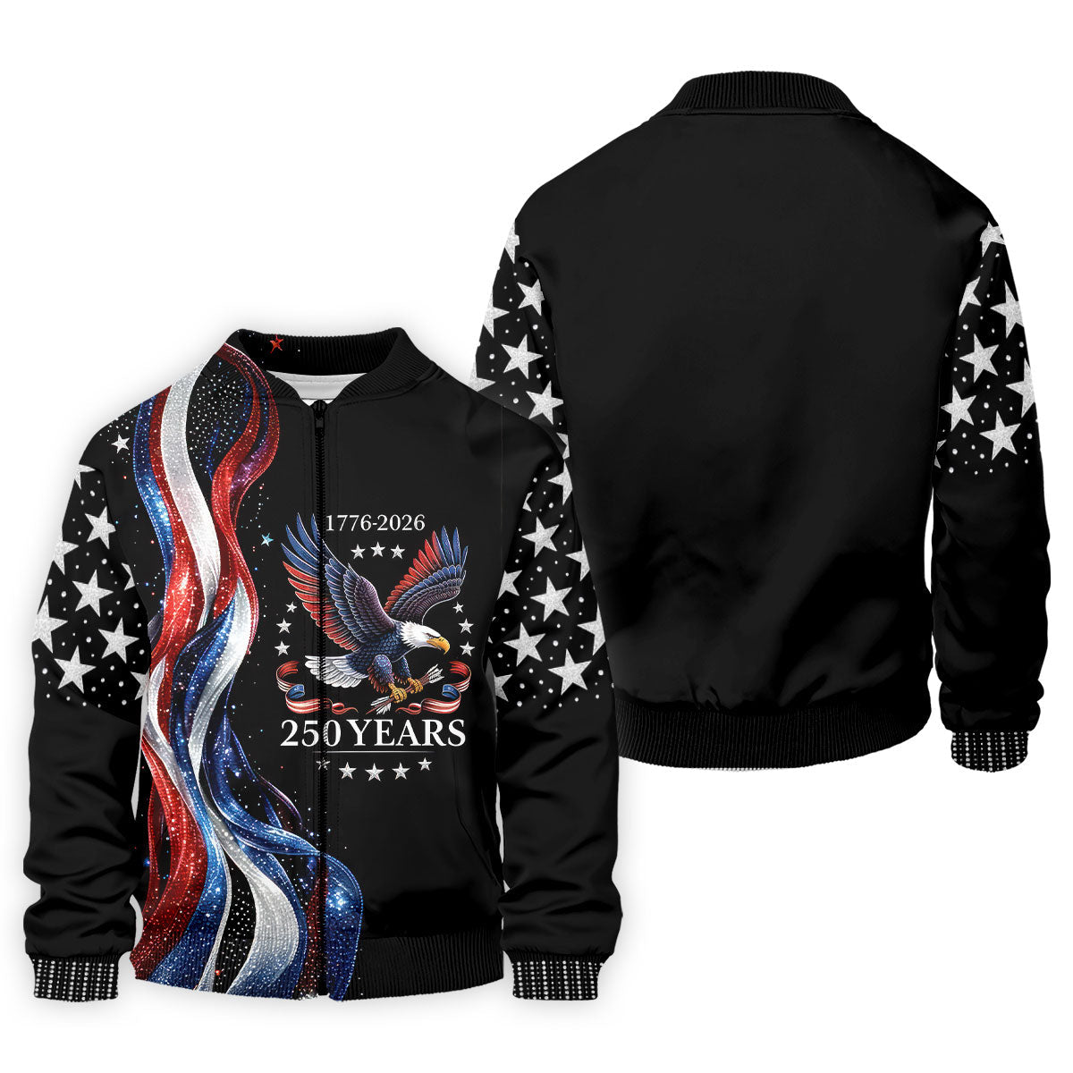 USA 250th Anniversary Bald Eagle Galaxy Art Golf Shirt, Patriotic 4th Of July Golf Shirts For Men
