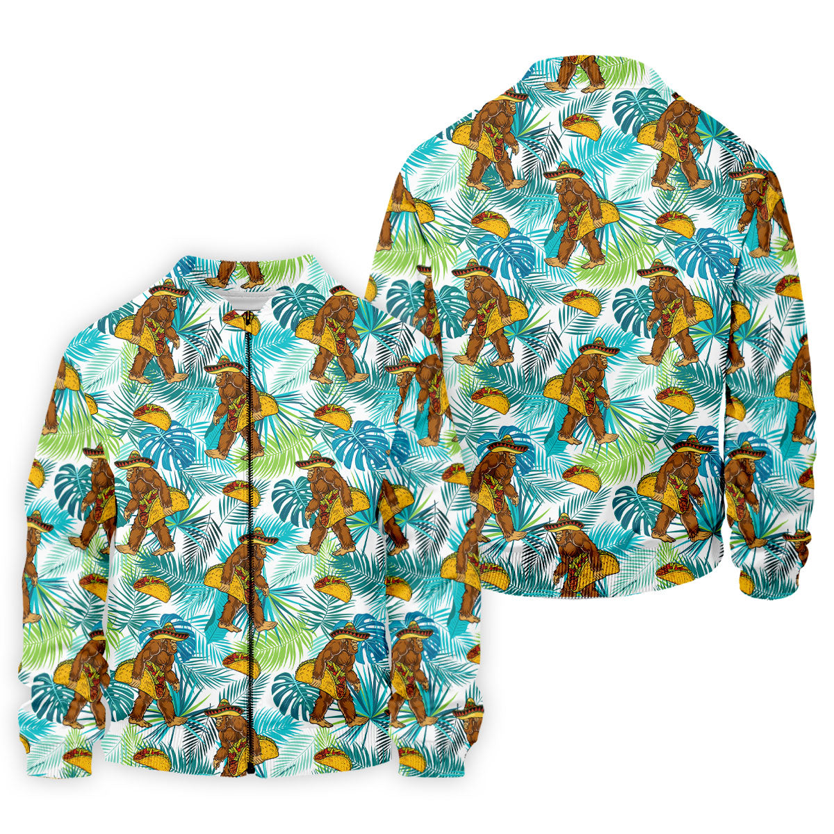 Funny Bigfoot Taco Sombrero Cinco De Mayo Celebration Fiesta Themed Tropical Vibe Golf Shirts For Men