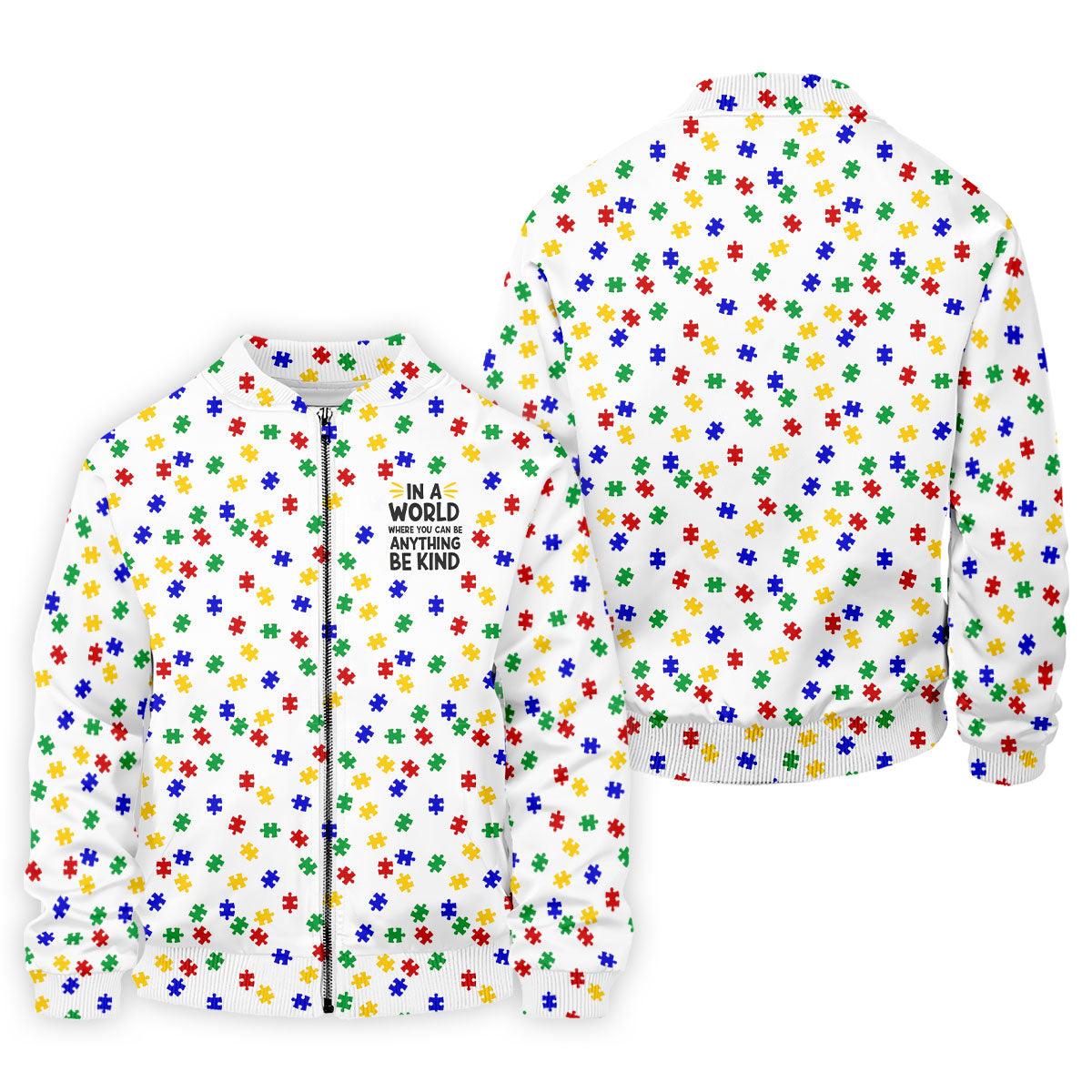 In A World Where You Can Be Anything Be Kind Golf Tops For Men, Autism Awareness Color Golf Shirts For Men