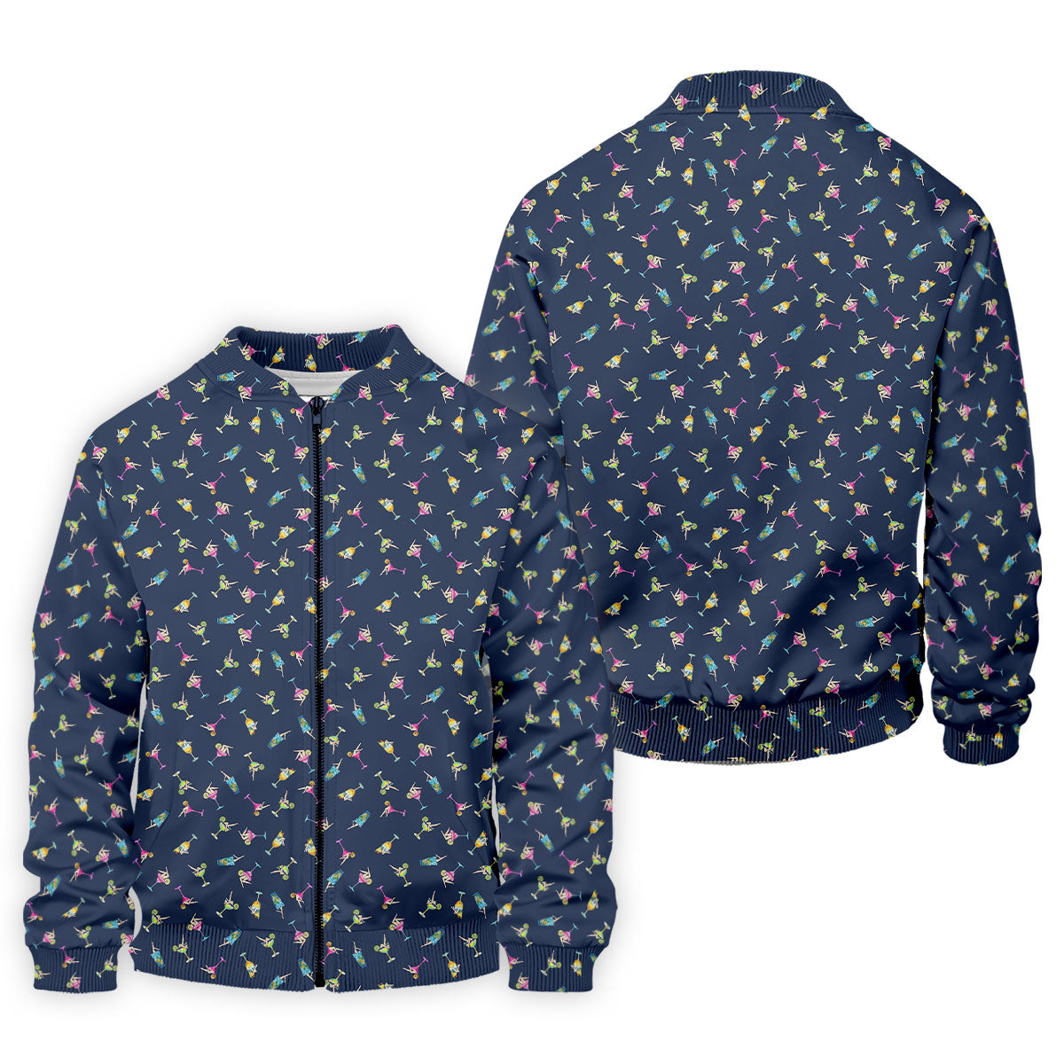 Tropical Cocktail Pinup Pattern Golf Shirt, Mens Golf Apparel, Golf Shirts For Men