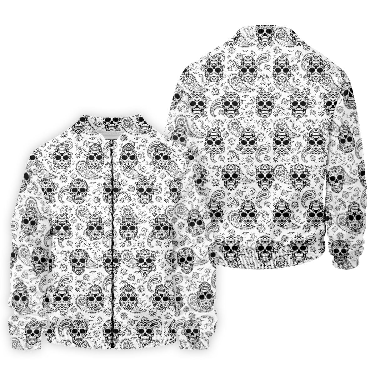 Sugar Skull Paisley Pattern Golf Polo Shirt, Hawaiian Golf Shirt, Golf Polo Shirts For Men