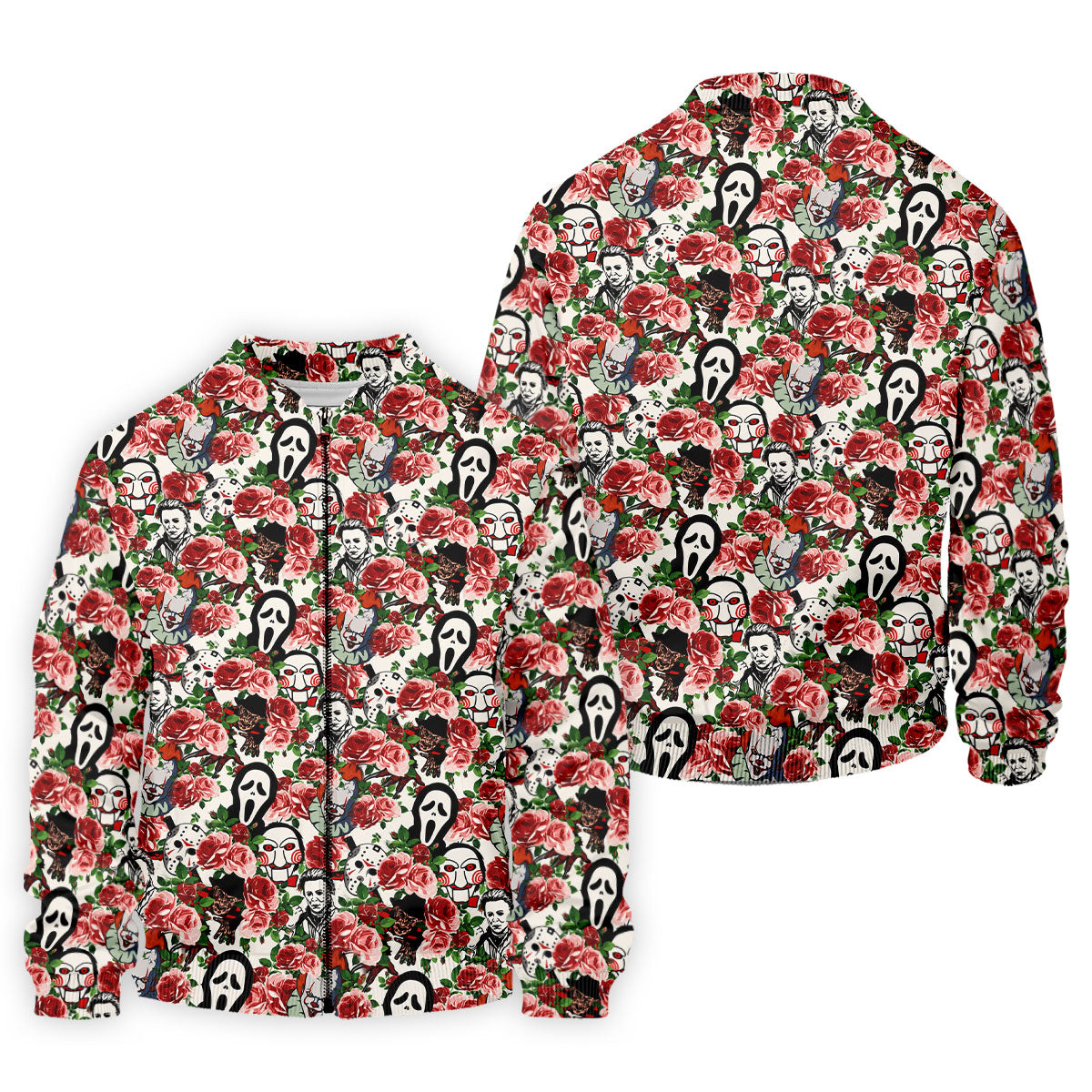 Rose Horror Character Collage Halloween Golf Shirt, Mens Golf Shirts, Golf Apparel For Men