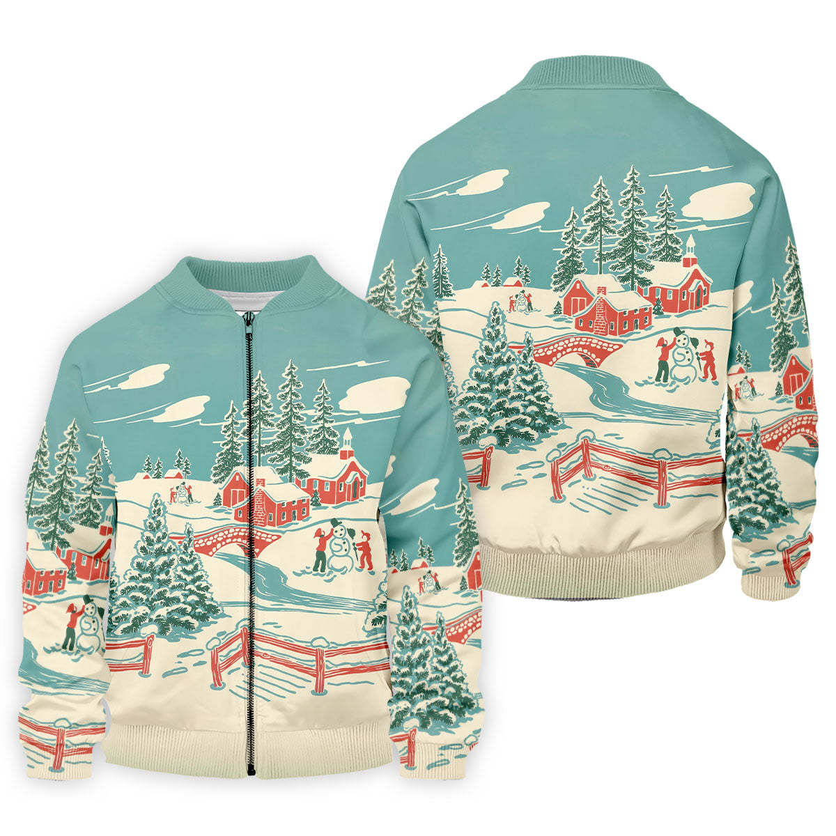 Christmas Winter Village Snowman Golf Polo Shirt, Mens Golf Polo, Golf Apparel For Men