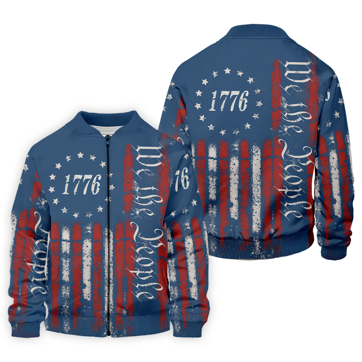 1776 We The People Red White Blue 250th Golf Shirt, Patriotic 4th Of July Golf Shirts For Men