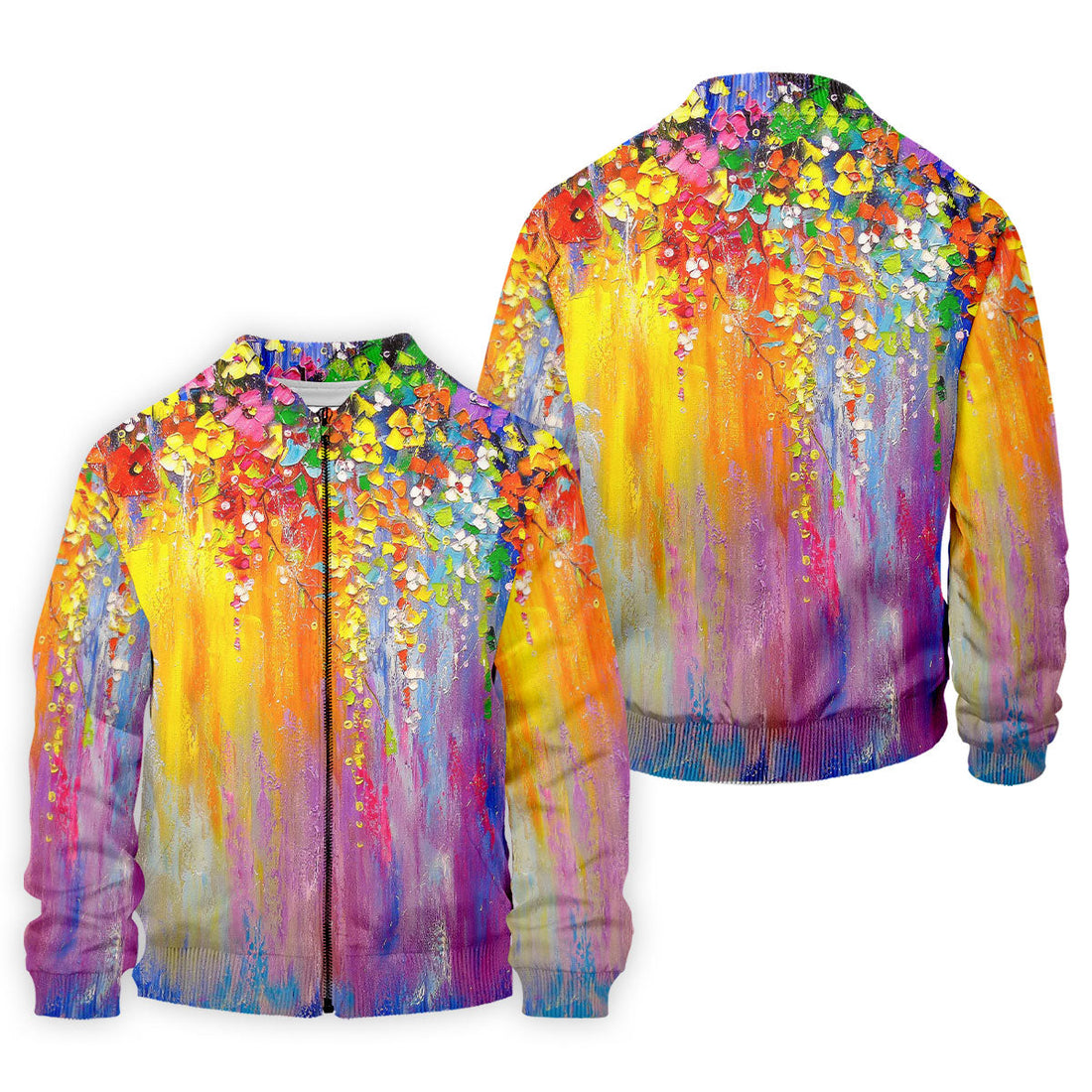 Colorful Abstract Floral Painting Golf Polo, Golf Tops For Men, Golfing Apparel