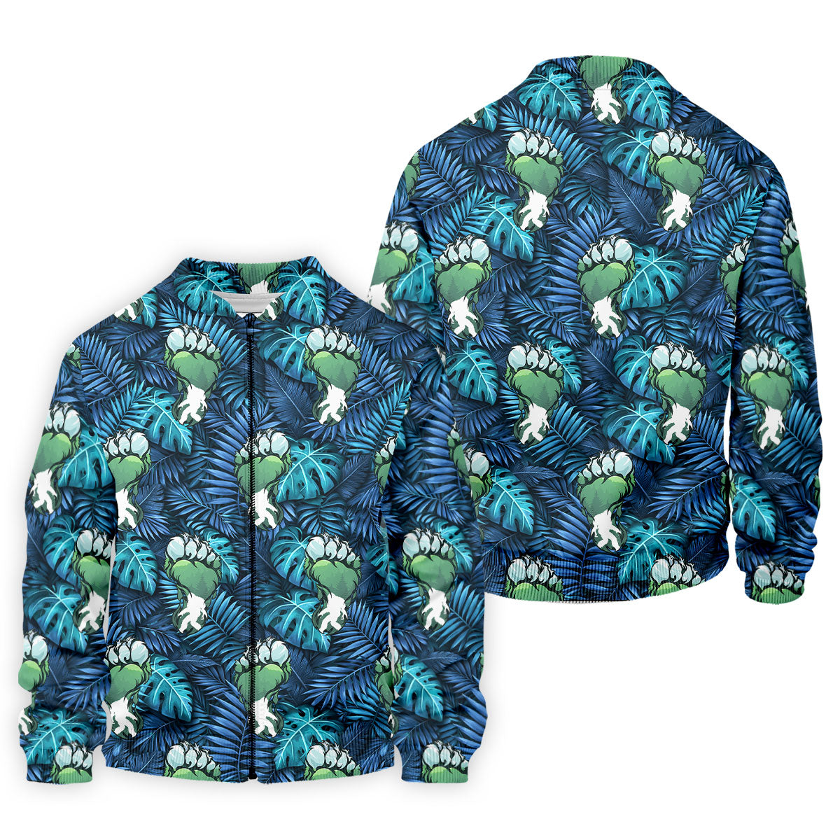 Funny Zombie Hulk Hand Tropical Golf Polo Shirt, Hawaiian Golf Shirt, Golf Shirts For Men