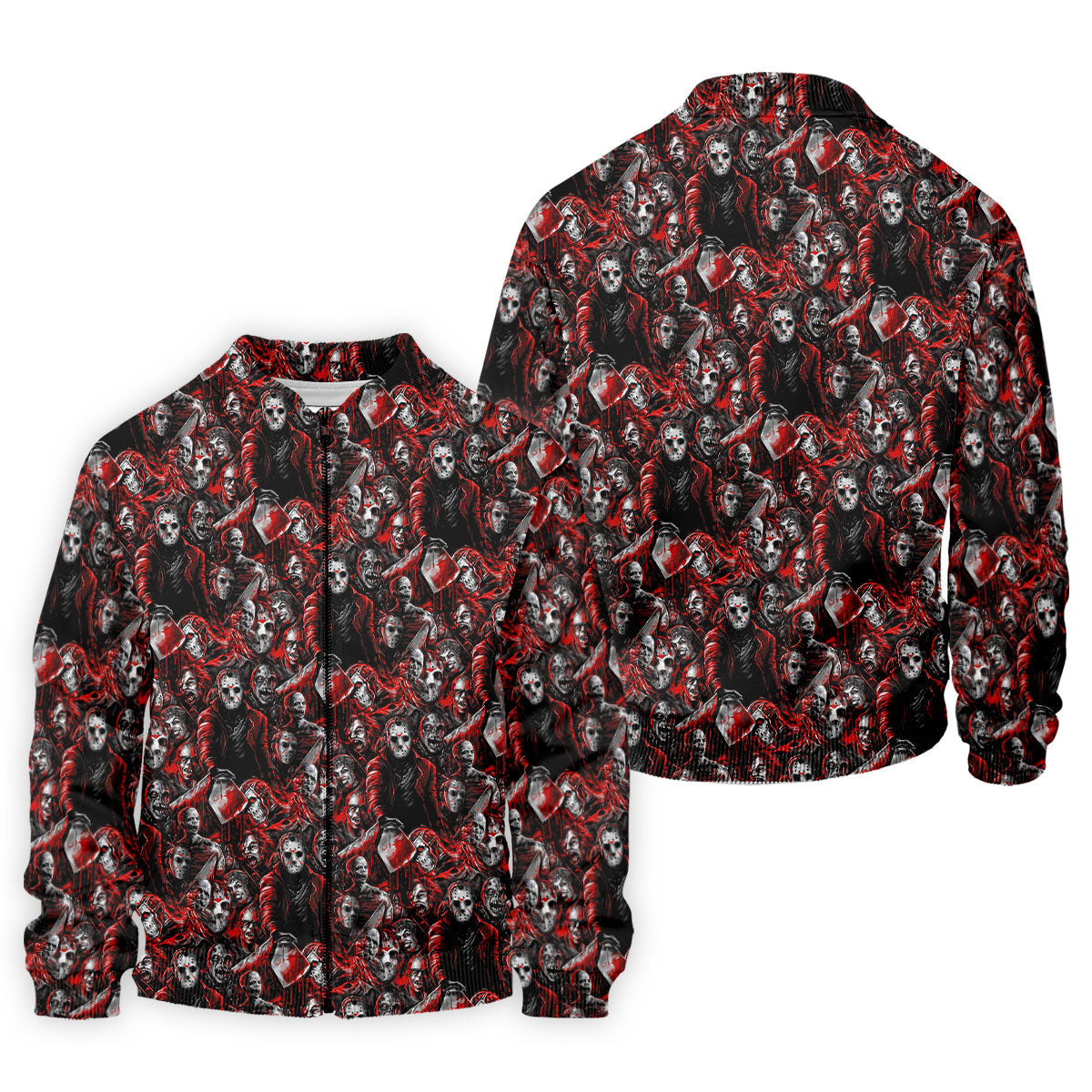 Horror Character Slasher Pattern Golf Polo Shirt, Mens Golf Shirts, Hawaiian Golf Shirt