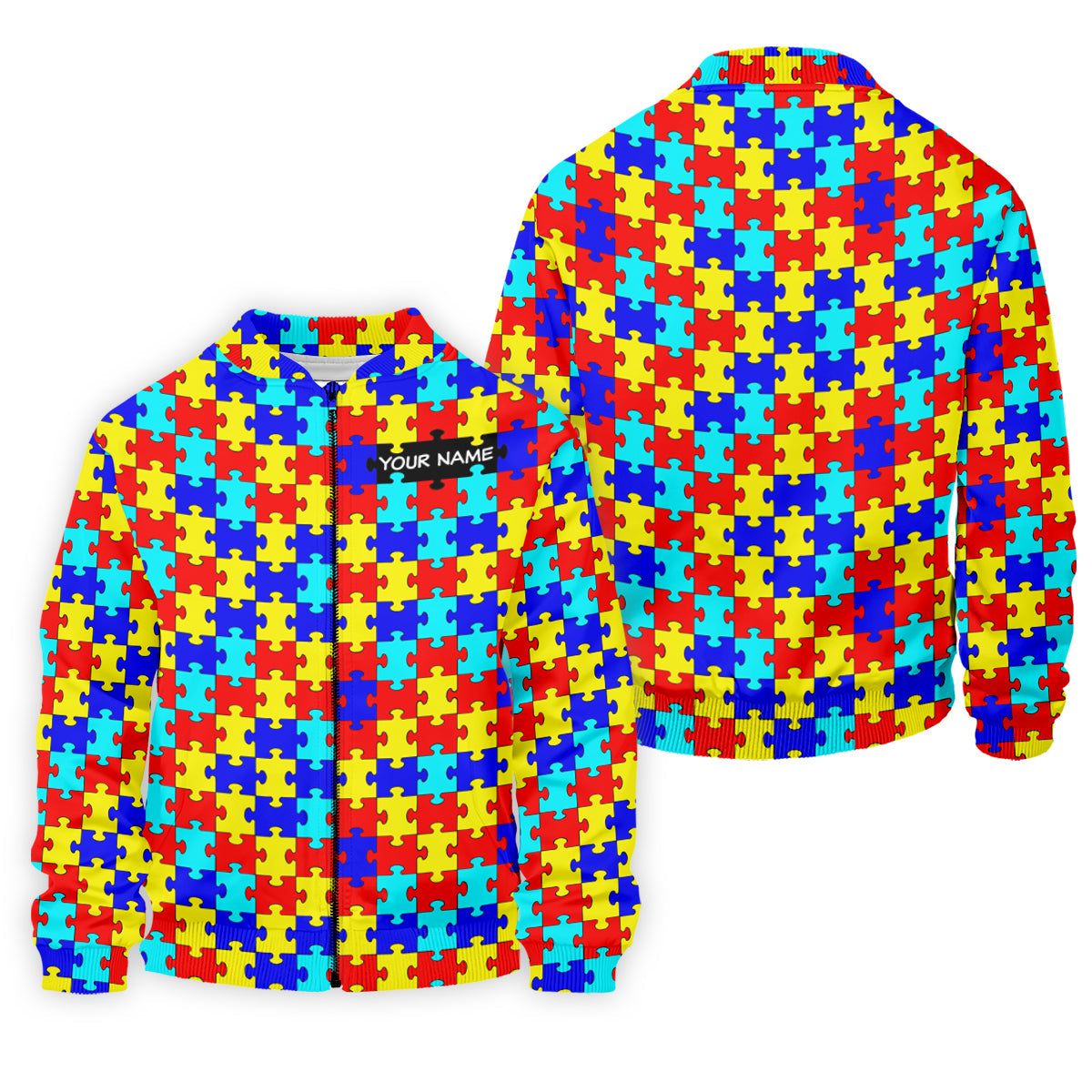 Autism Awareness Colorful Puzzle Pattern Golf Tops For Men, Polo Shirts For Men, Golf Shirts For Men