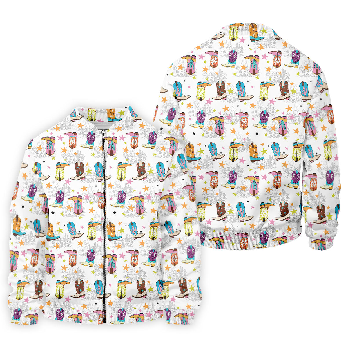 Colorful Western Cowboy Boots Pattern Hawaiian Golf Shirt, Golf Apparel For Men, Mens Golf Polo