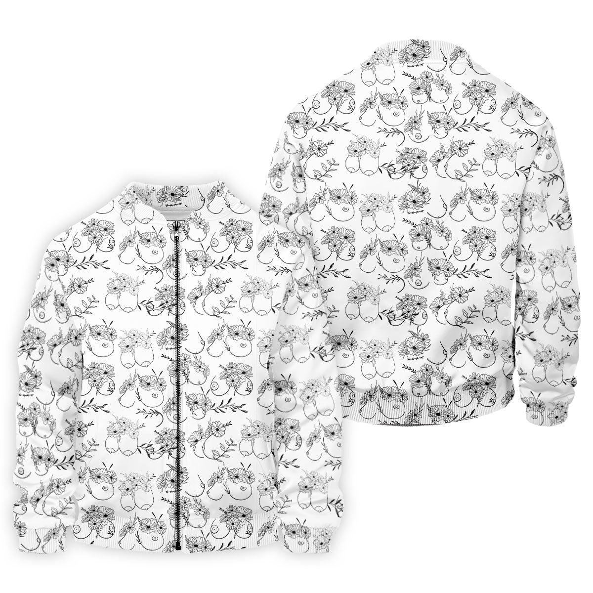 Floral Boobs Line Art Golf Polo Shirt, Men’s Golf Polo, Golf Tops For Men