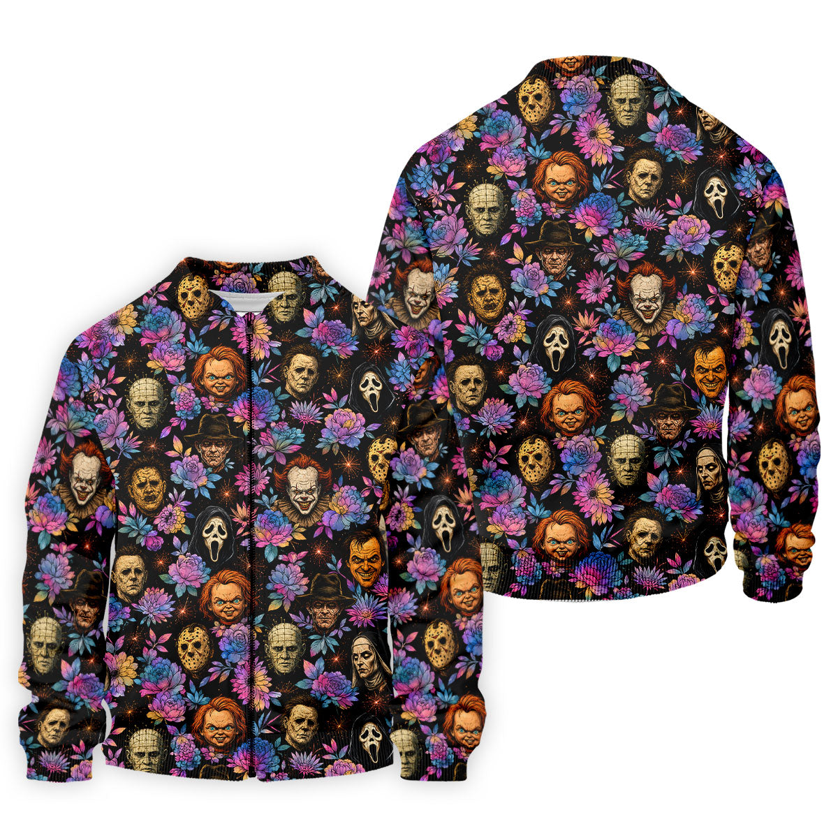 Floral Horror Character Halloween Golf Shirt, Golf Shirts For Men, Mens Golf Apparel