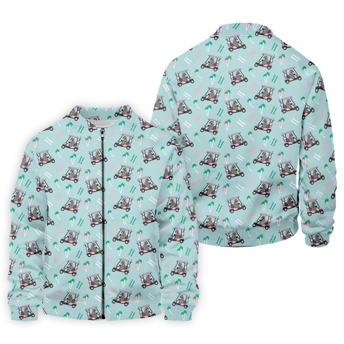 Funny Raccoon Golf Cart Tropical Polo Shirt, Hawaiian Golf Shirt, Golf Shirts For Men