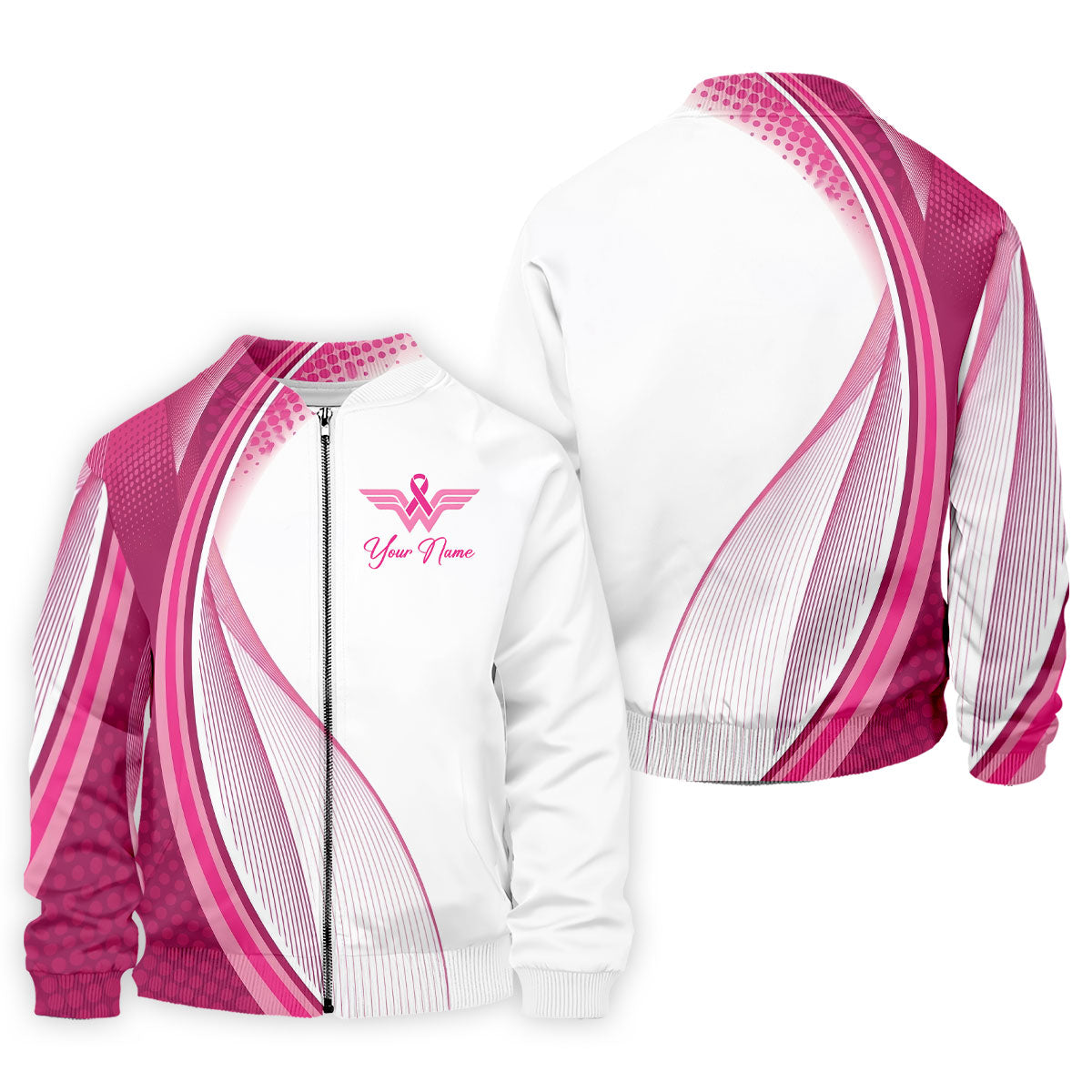 Custom Pink Ribbon Breast Cancer Golf Polo Shirt, Men's Golf Shirt, Printed Golf Shirts