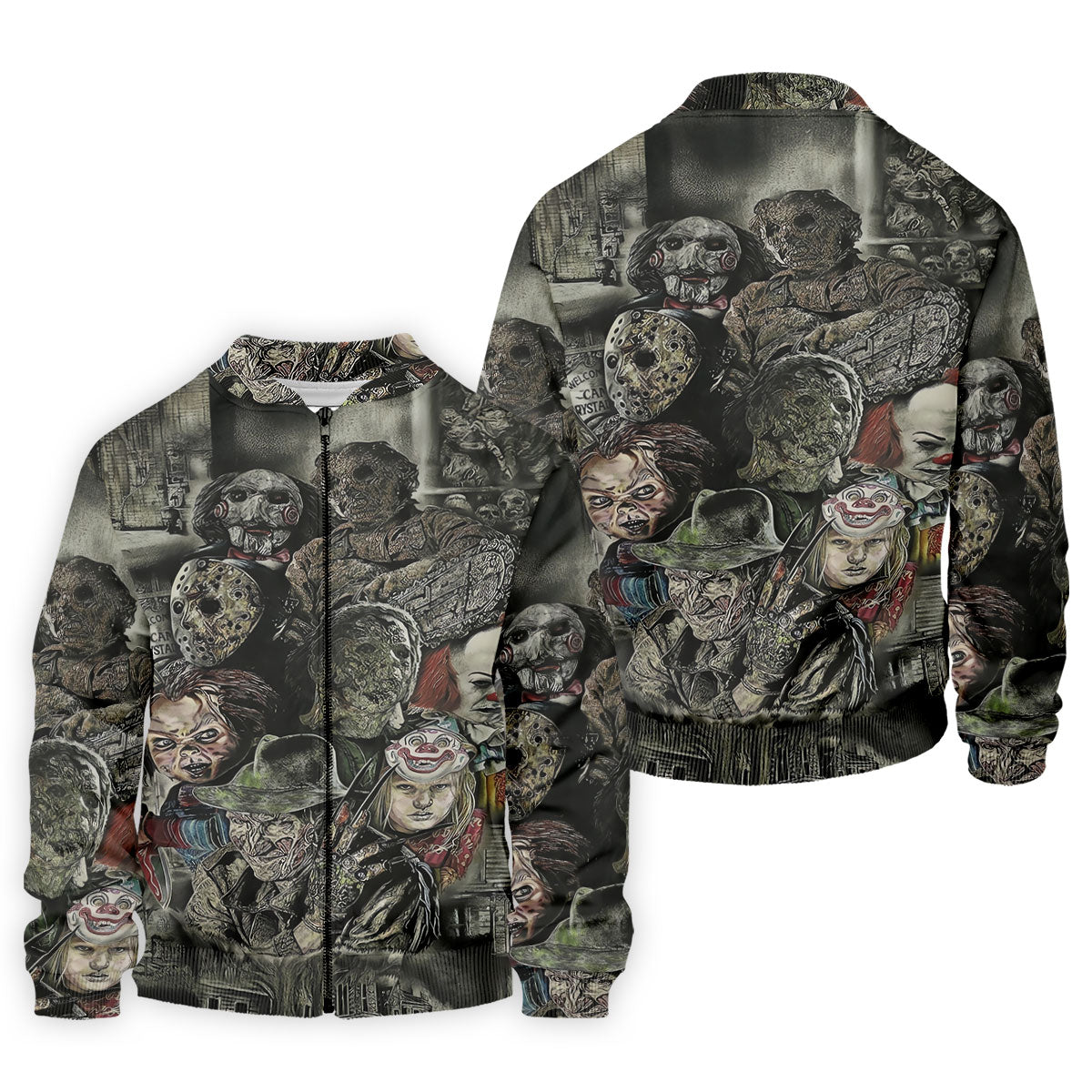Horror Character Collage Golf Polo Shirt, Men's Golf Polo, Hawaiian Golf Shirt