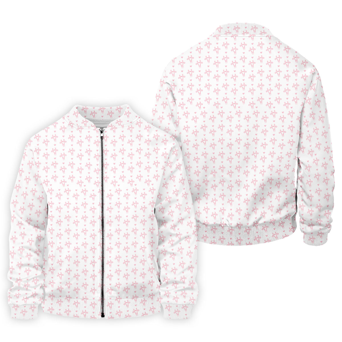 White Pink Funny Adult Pattern Polo Shirt, Golf Shirts For Men, Mens Golf Polo