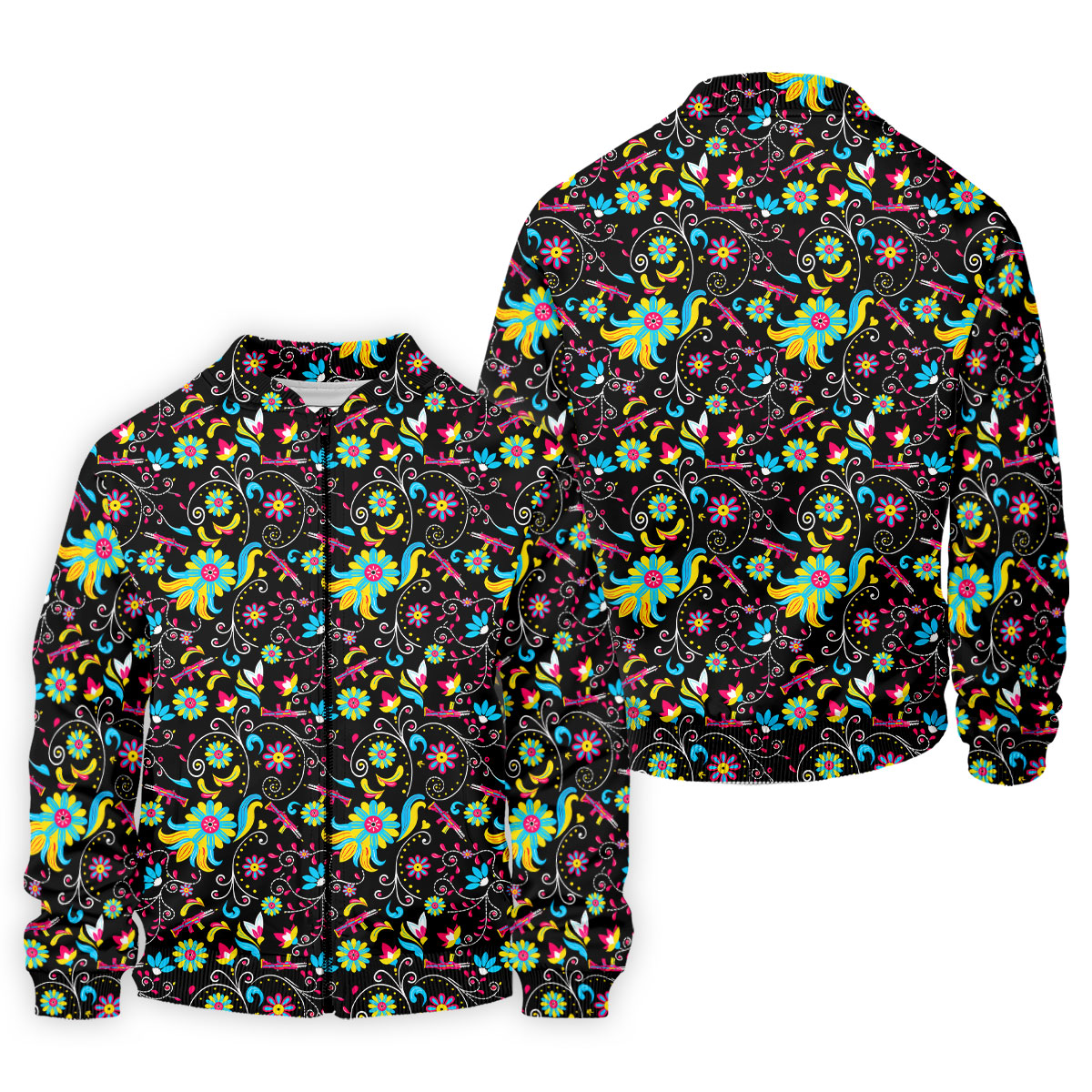 Flores De Mayo Cinco De Mayo Celebration Fiesta Themed Tropical Pattern Golf Shirts For Men