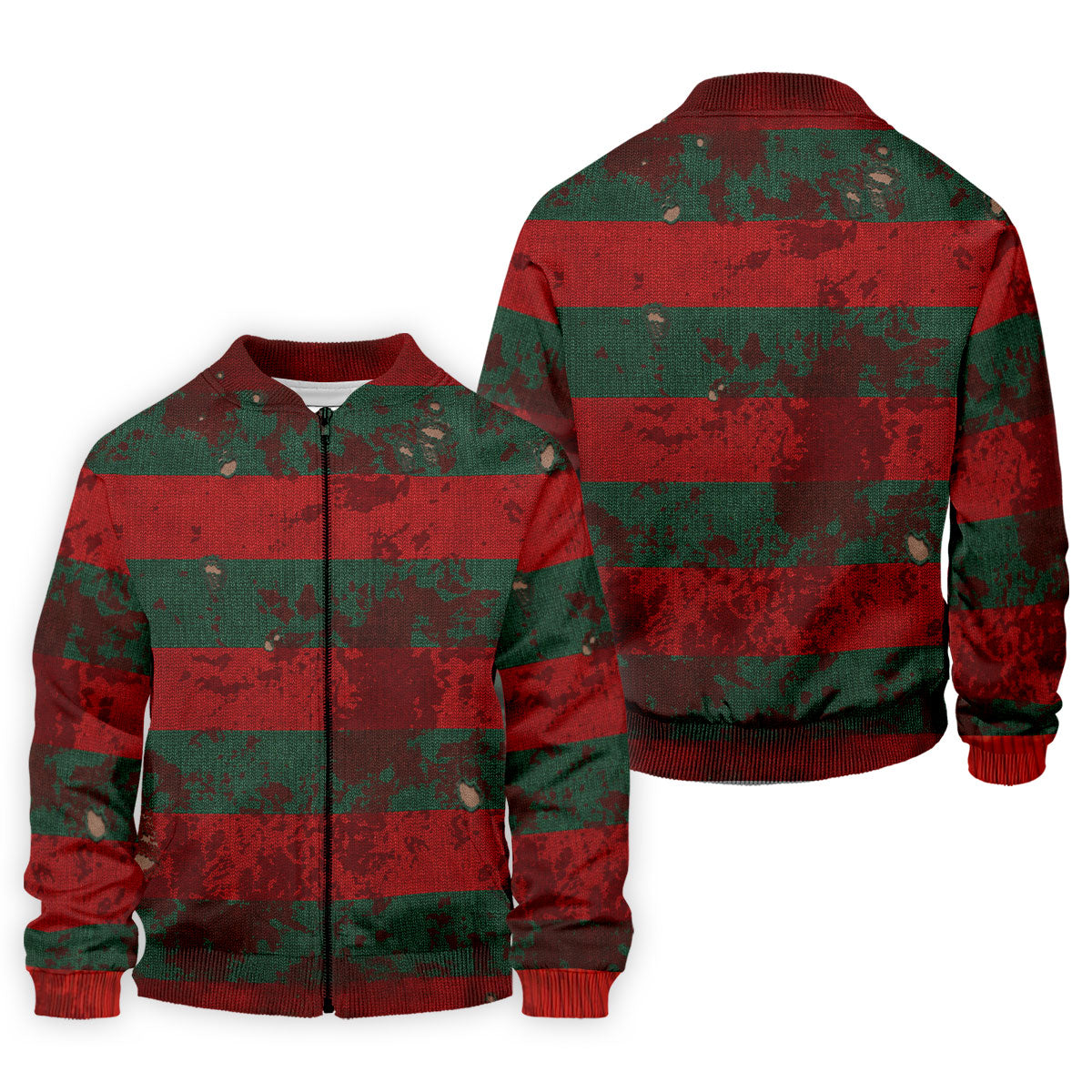 Distressed Red Green Horror Knit Golf Polo Shirt, Men's Golf Shirt, Hawaiian Golf Shirt
