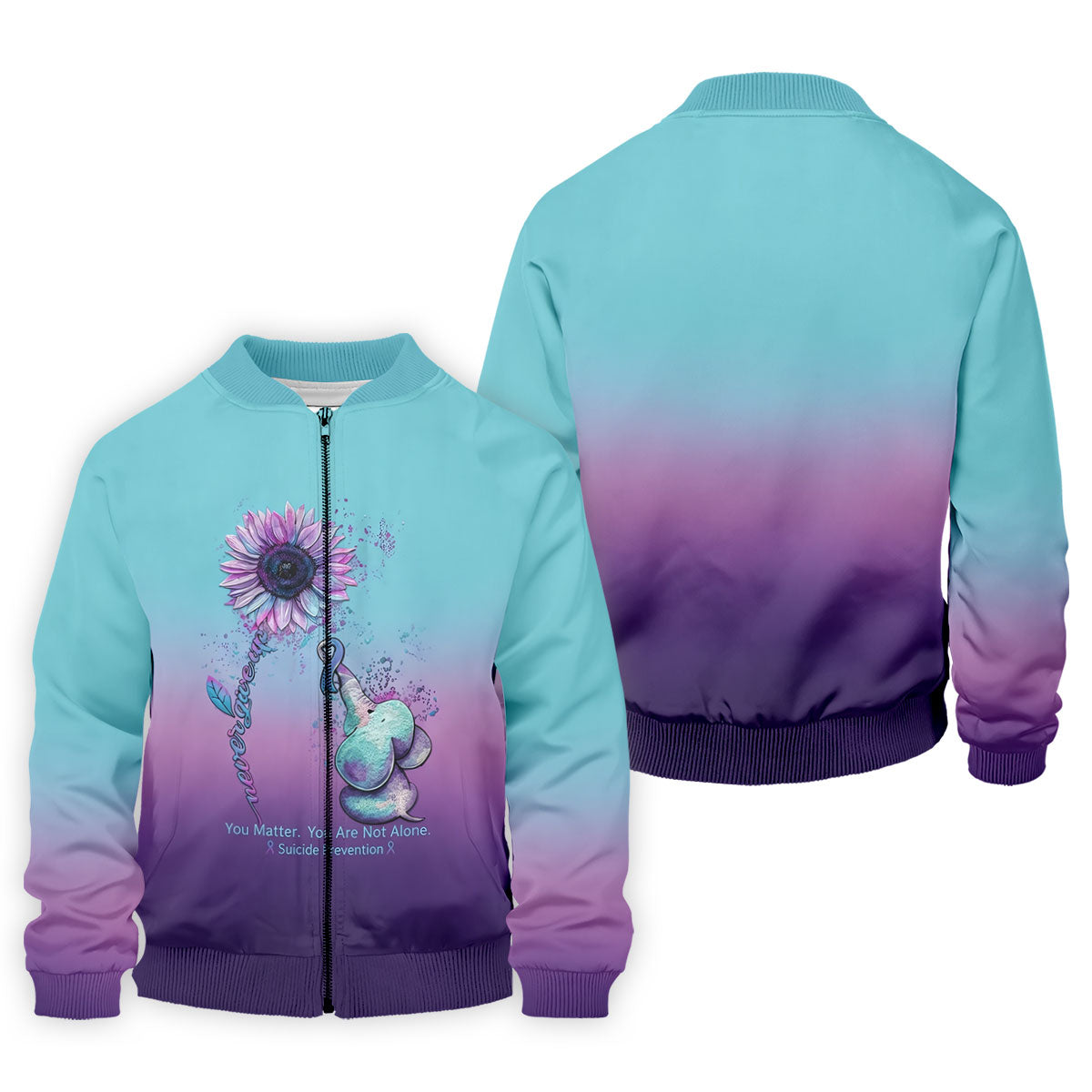 Never Give Up Elephant Sunflower Suicide Prevention Polo Shirts For Men, Men's Golf Shirt