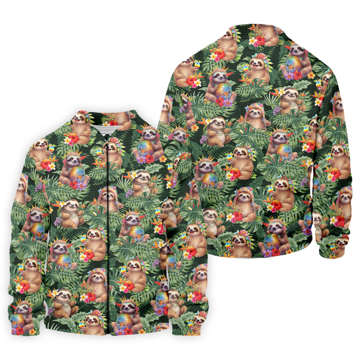 Funny Sloth Hawaiian Summer Golf Tops For Men, Hawaiian Golf Shirts, Polo Shirts For Men