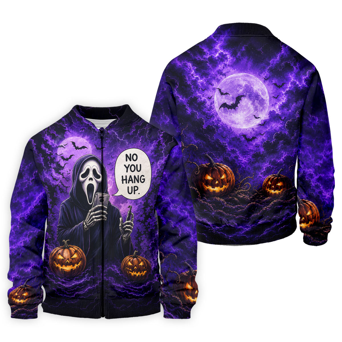 No You Hang Up Halloween Horror Character Shirt, Printed Golf Shirts, Hawaiian Golf Shirt