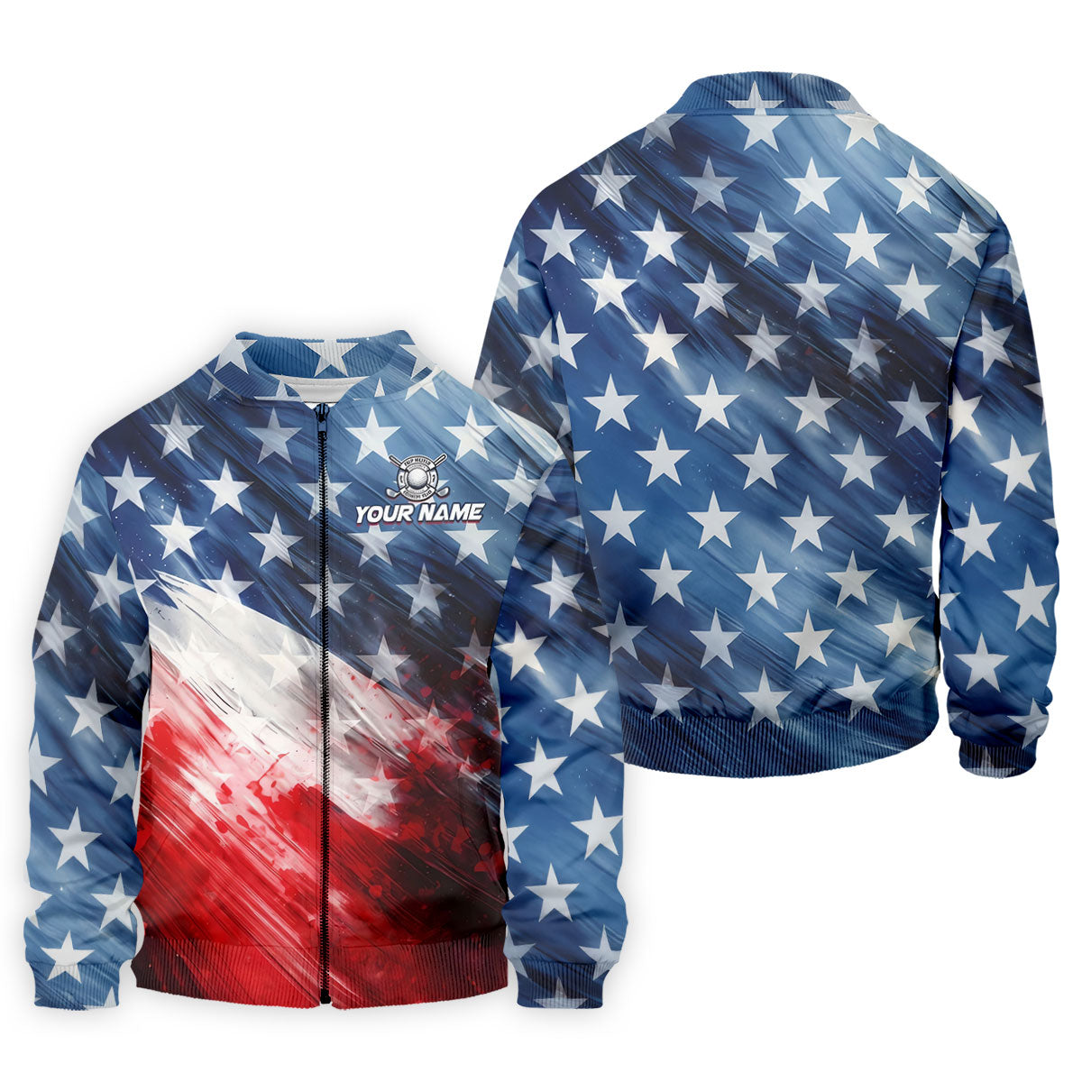 Red White Blue Gradient Art 4th Of July Patriotic Golf Shirt, 250 Years Golf Shirts For Men
