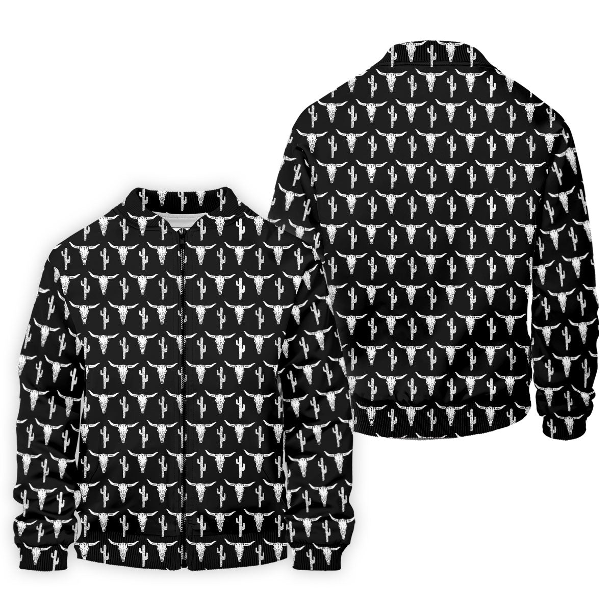 Longhorn Cow Skull Western Theme Black Golf Tops For Men, Polo Shirts For Men, Golf Shirts For Men