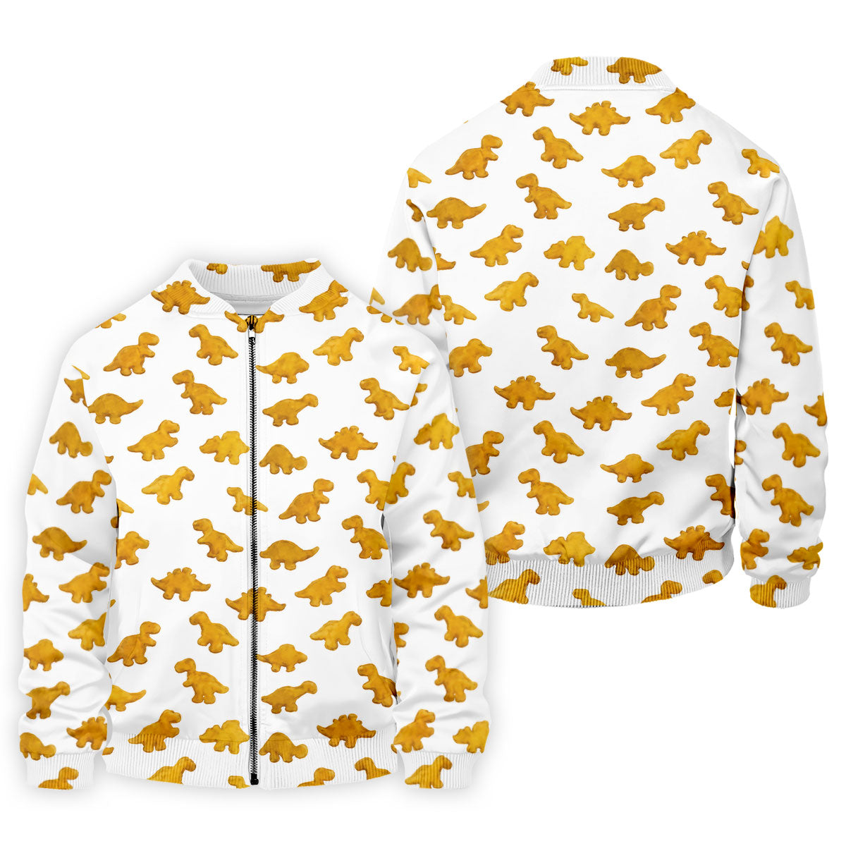 Cute Dinosaur Cookie Pattern Men's Golf Shirt, Golf Shirts For Men, Printed Golf Shirts