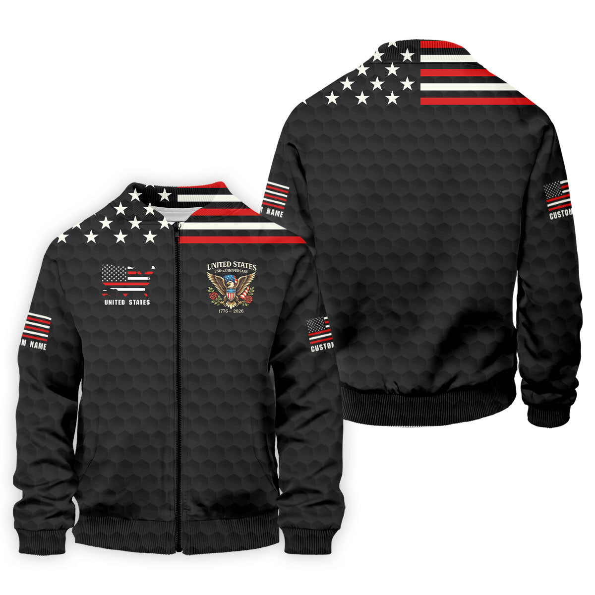 250th Anniversary Bald Eagle And Roses Black Golf Shirt, Patriotic 4th Of July Golf Shirts For Men