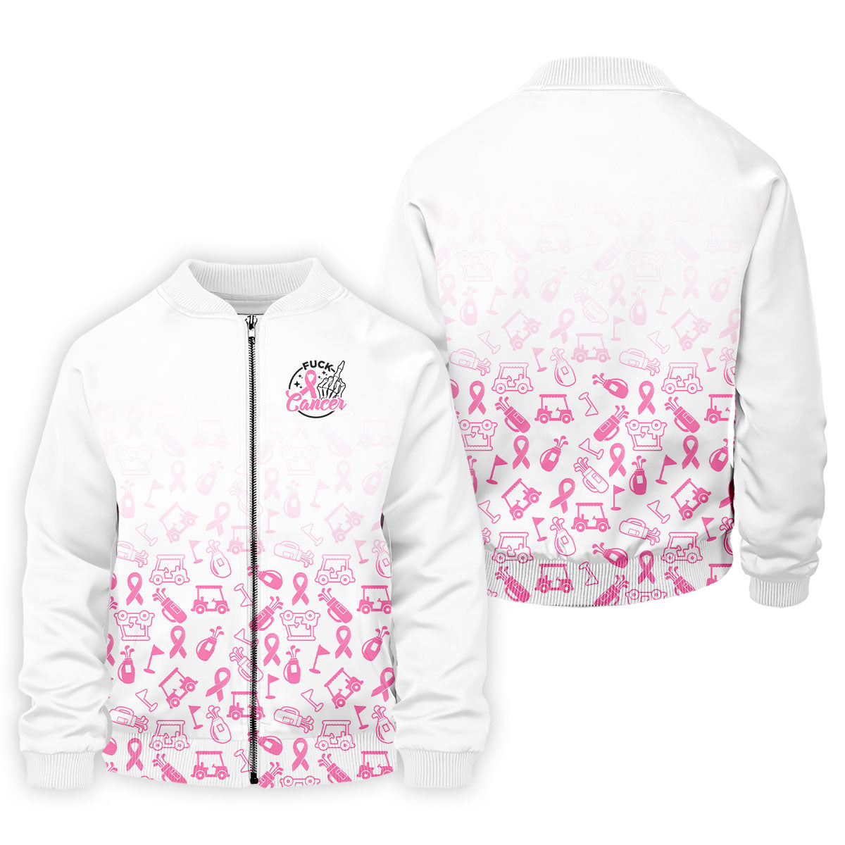 Fuck Cancer Pink Ribbon Breast Cancer Polo Shirt, Mens Polo Shirts, Golf Apparel For Men