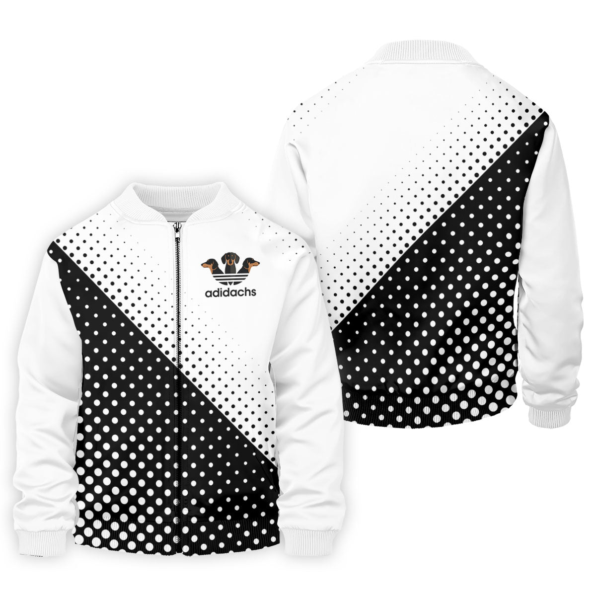 Adidachs Funny Dachshund White Golf Shirt, Men's Funny Golf Shirts, Polo Shirts For Men
