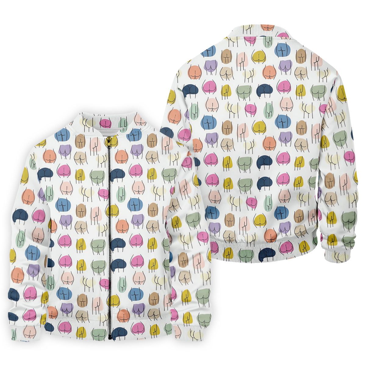 Funny Colorful Butt Pattern Golf Polo Shirt, Golf Shirts For Men, Mens Golf Apparel