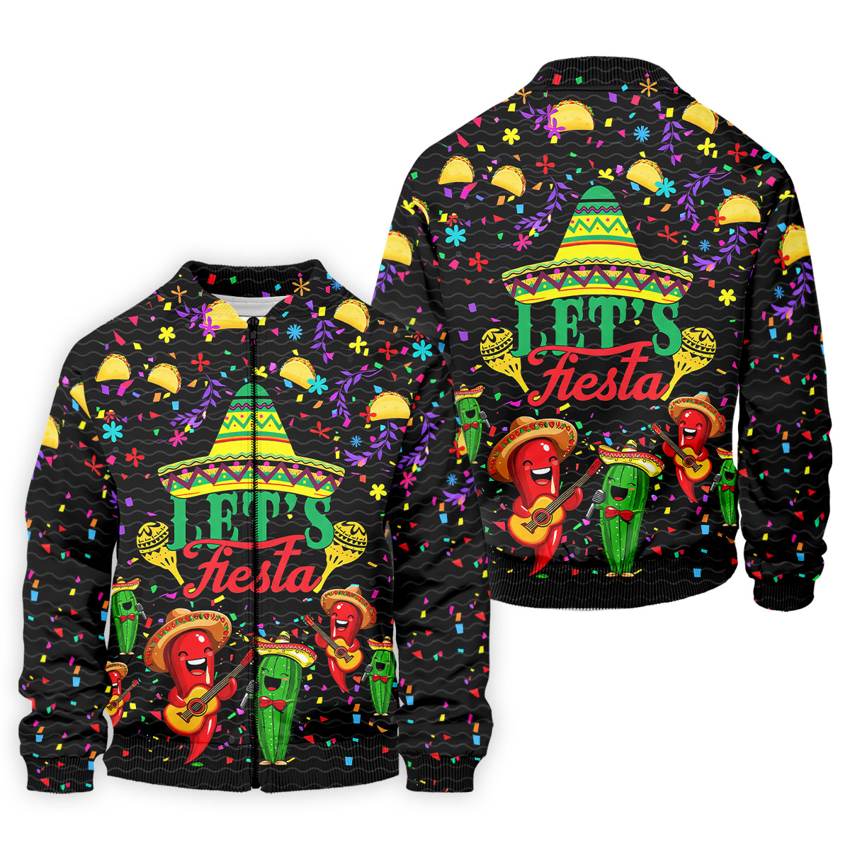 Let's Fiesta Party Golf Tops For Men, Cinco De Mayo Celebration Golf Shirts For Men