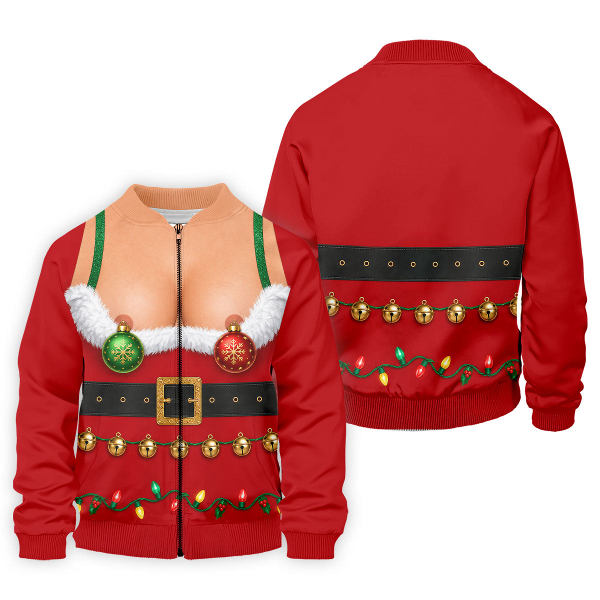 Funny Christmas Ornament Bra Golf Polo Shirt, Christmas Golf Shirt, Mens Golf Shirts
