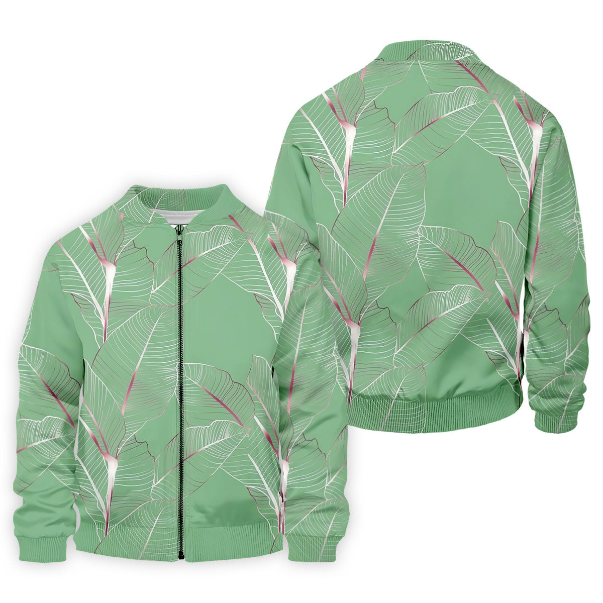 Tropical Leaves Green Golf Shirt, Summer Hawaiian Golf Shirt, Golf Shirts For Men