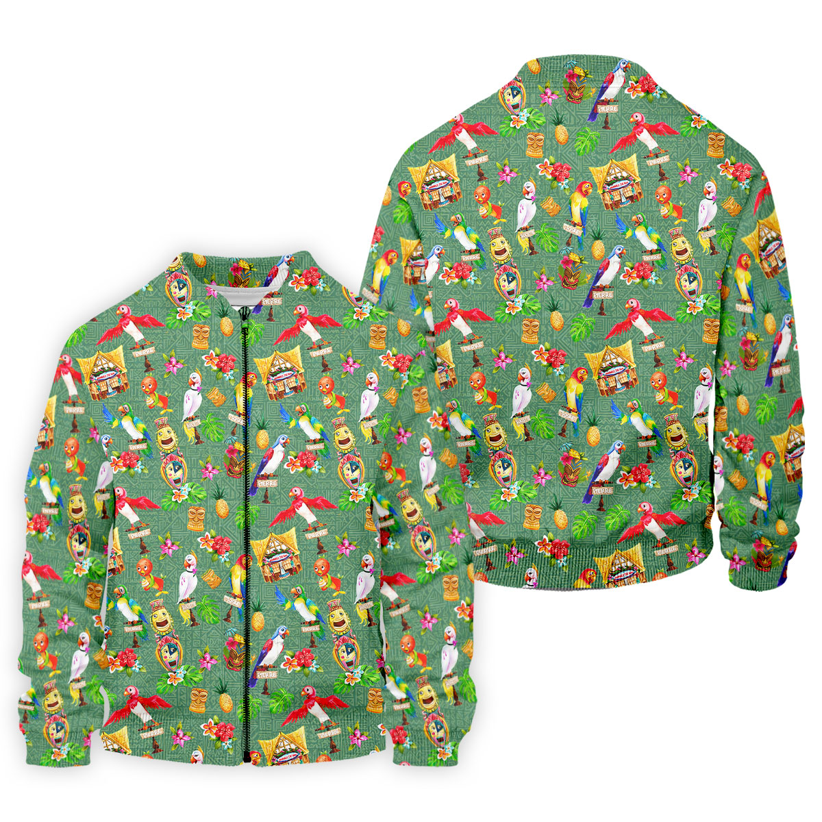 Tropical Tiki Parrot Island Hawaiian Golf Polo Shirt, Golf Shirts For Men, Printed Golf Shirts