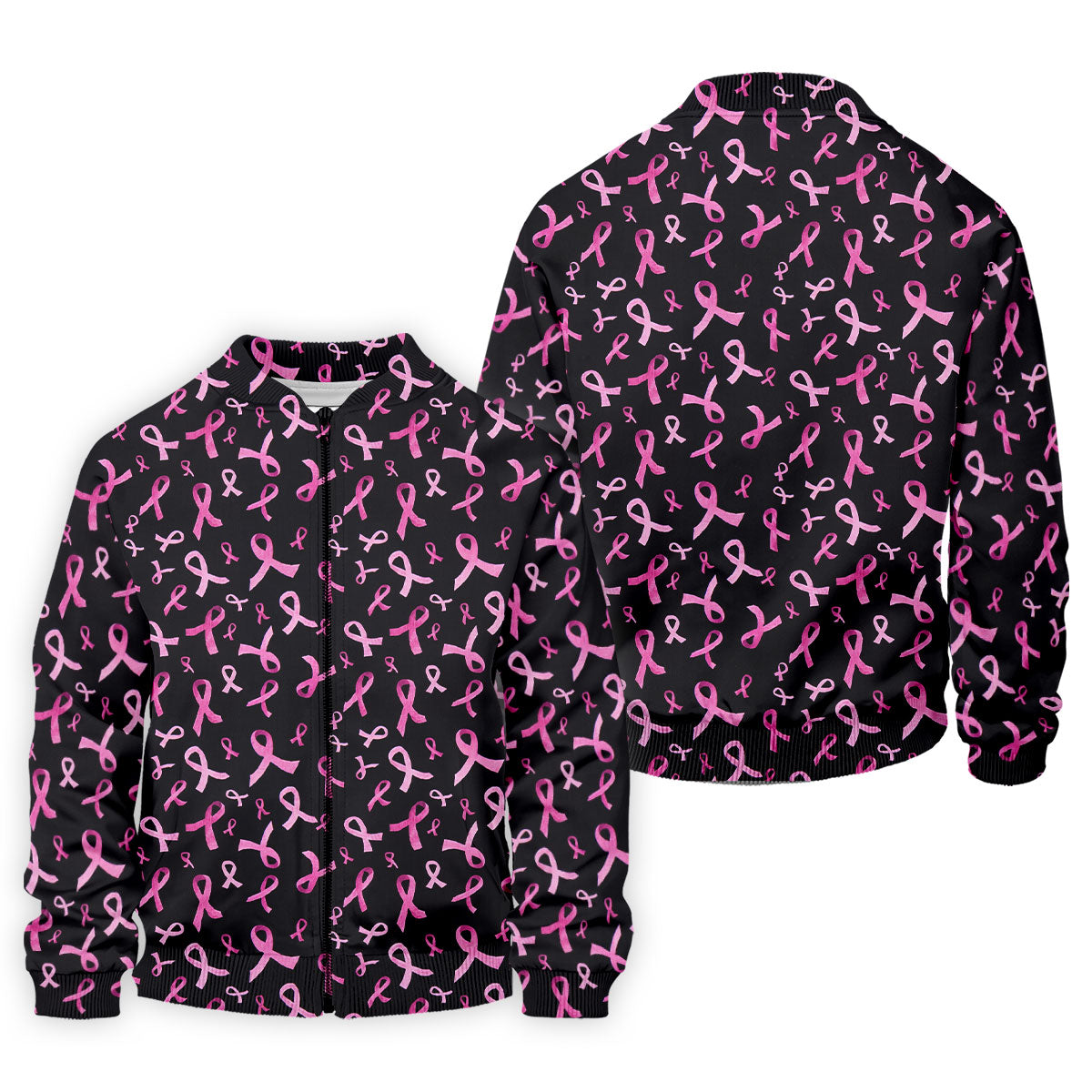 Watercolor Pink Ribbon Breast Cancer Polo Shirt, Polo Shirts For Men, Printed Golf Shirts