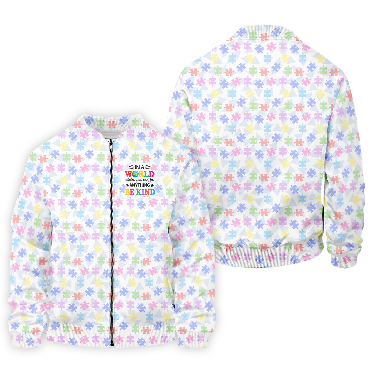 In A World Where You Can Be Anything Be Kind Autism Puzzle Golf Shirts For Men, Polo Shirts For Men