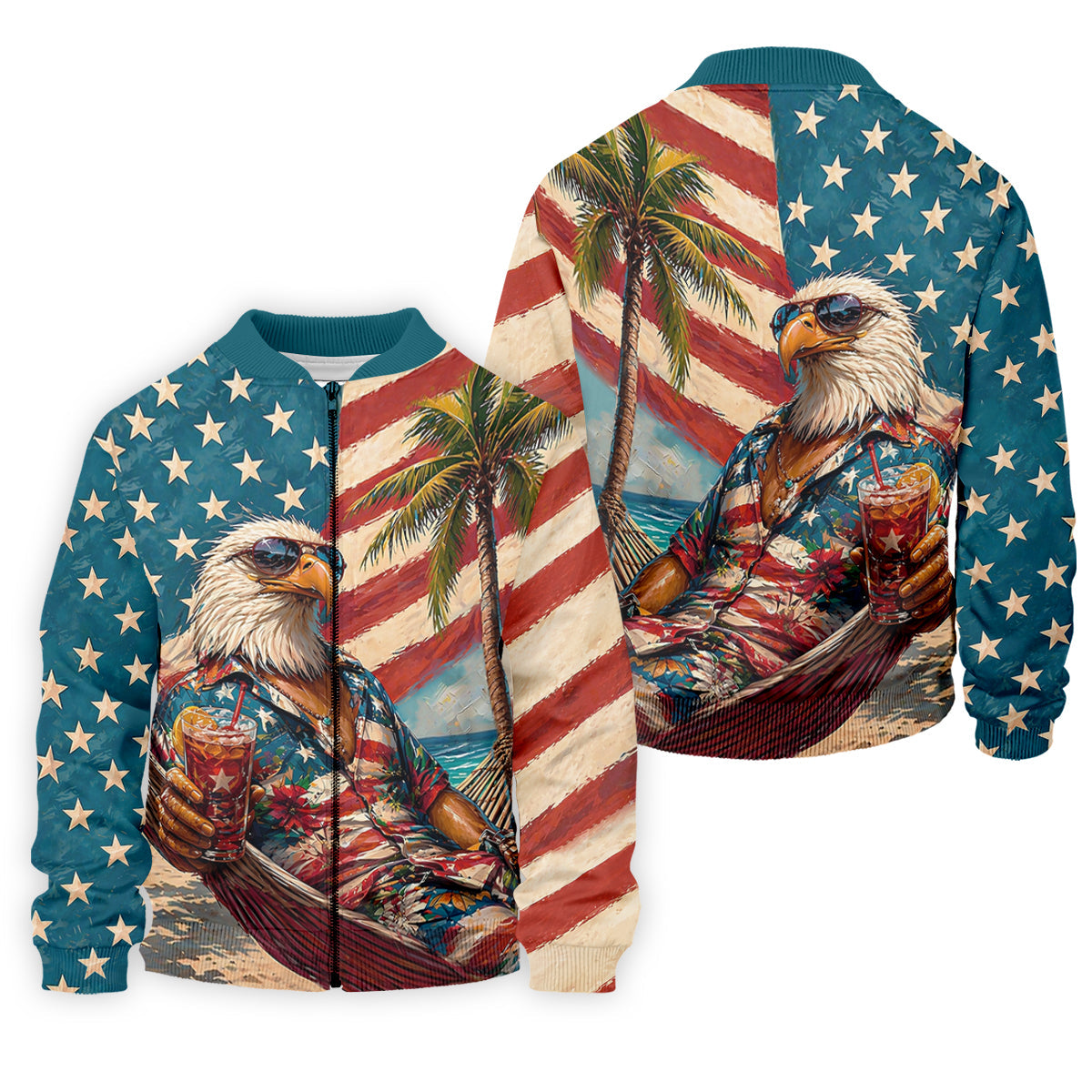 Cool Bald Eagle 250 Years American Flag Golf Shirt, Patriotic 4th Of July Golf Shirts For Men