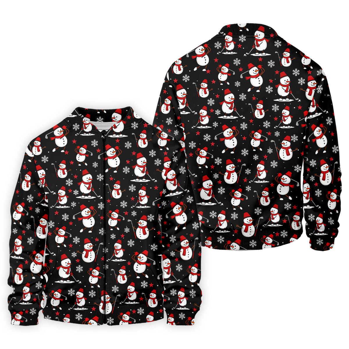 Cute Snowman Golf Pose Black Golf Shirt, Christmas Golf Shirt, Golf Shirts For Men, Golf Gift For Men